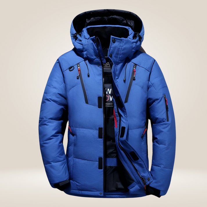 Men’s Insulated Hooded Winter Jacket - Waterproof Zip-Up Puffer Coat