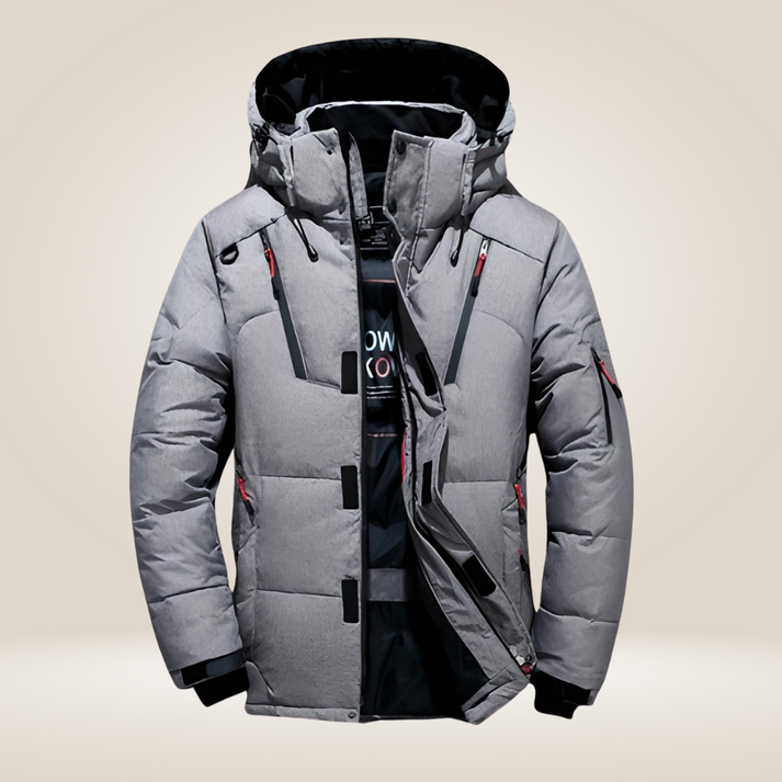 Men’s Insulated Hooded Winter Jacket - Waterproof Zip-Up Puffer Coat