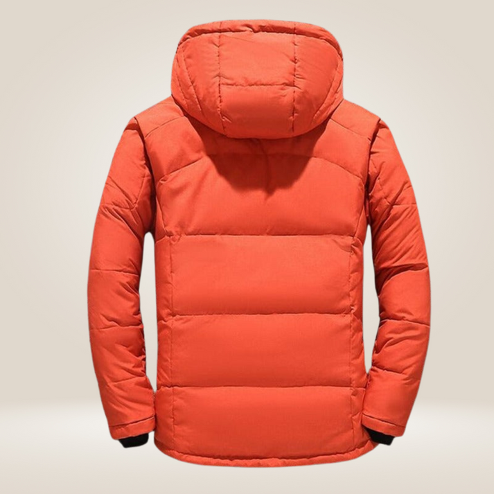 Men’s Insulated Hooded Winter Jacket - Waterproof Zip-Up Puffer Coat