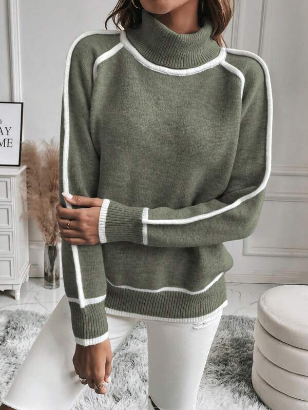 Women’s Olive Cotton Jumper – Round Neck & Soft Knit