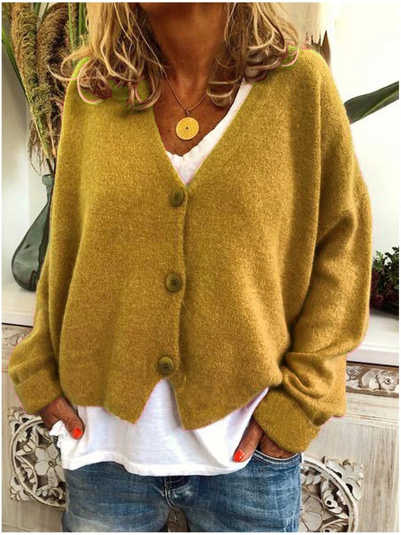 Relaxed Fit Button-Front Cardigan