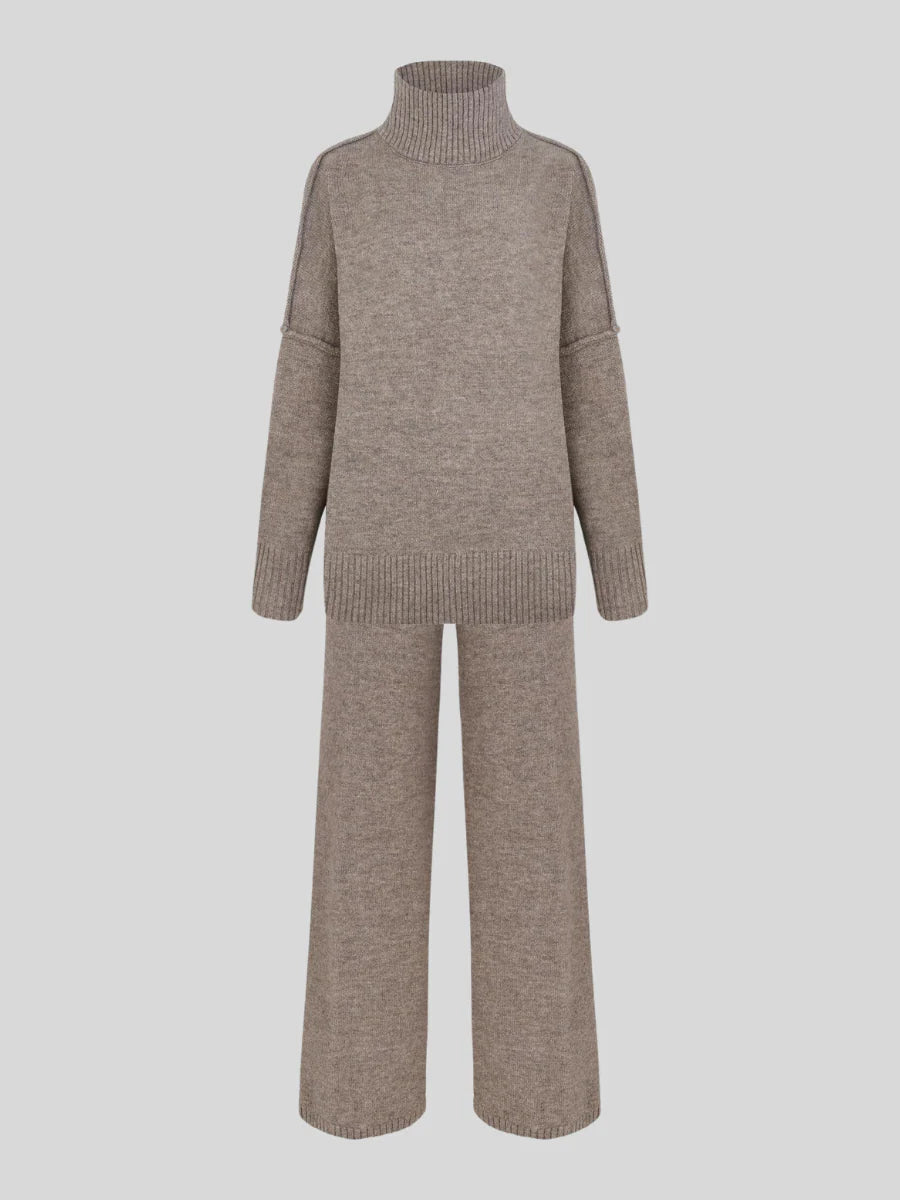 Women’s Oversized High‑Neck Knit Lounge Set