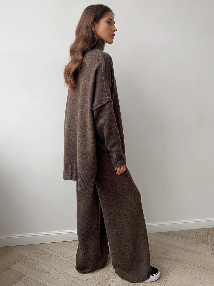 Women’s Oversized High‑Neck Knit Lounge Set
