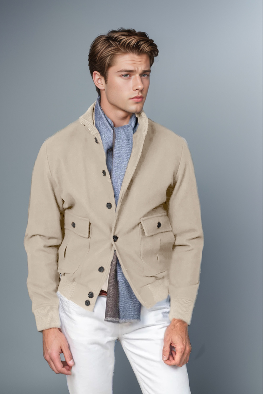 Men’s Classic Tailored Coat – Modern Button-Up Winter Jacket
