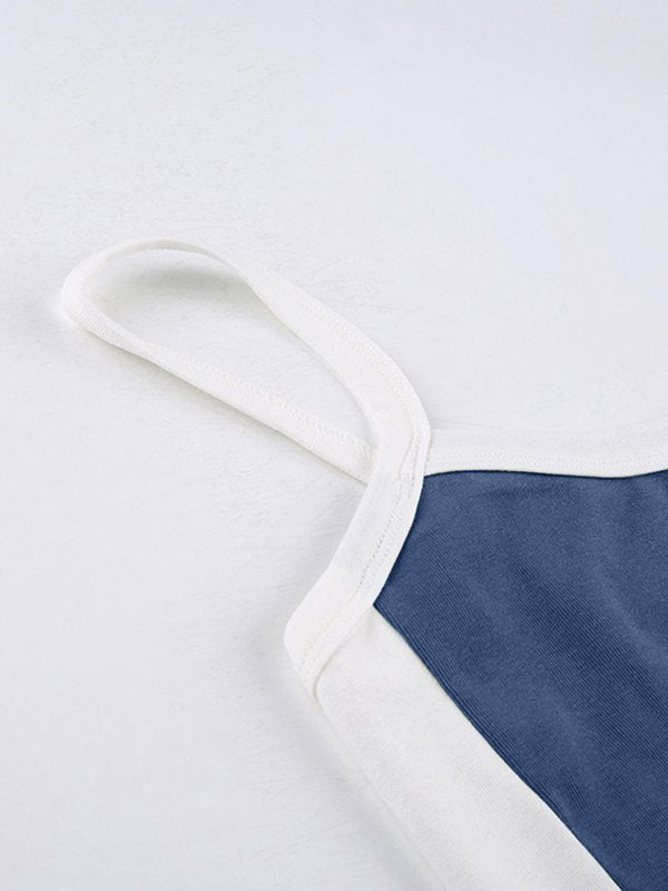 Women’s Vintage Crop Cami Top - Contrast Stripe