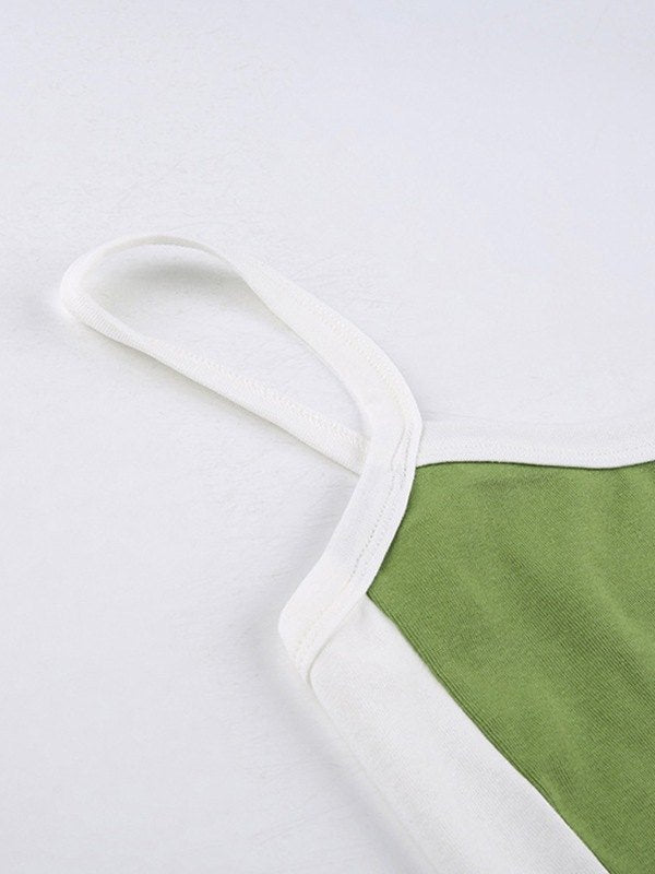 Women’s Vintage Crop Cami Top - Contrast Stripe