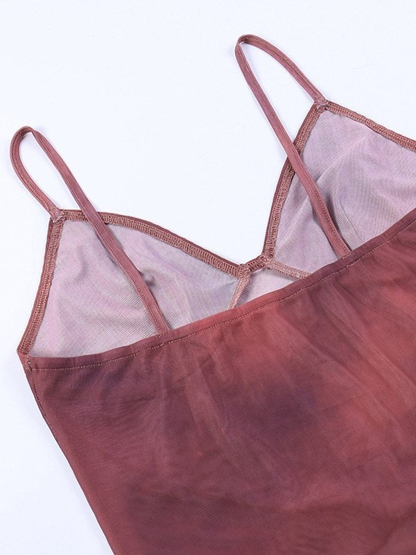 Women’s Crisscross Mesh Cropped Cami Top