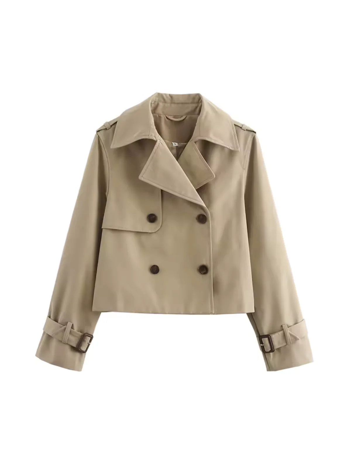 Women’s Cropped Double-Breasted Trench Jacket
