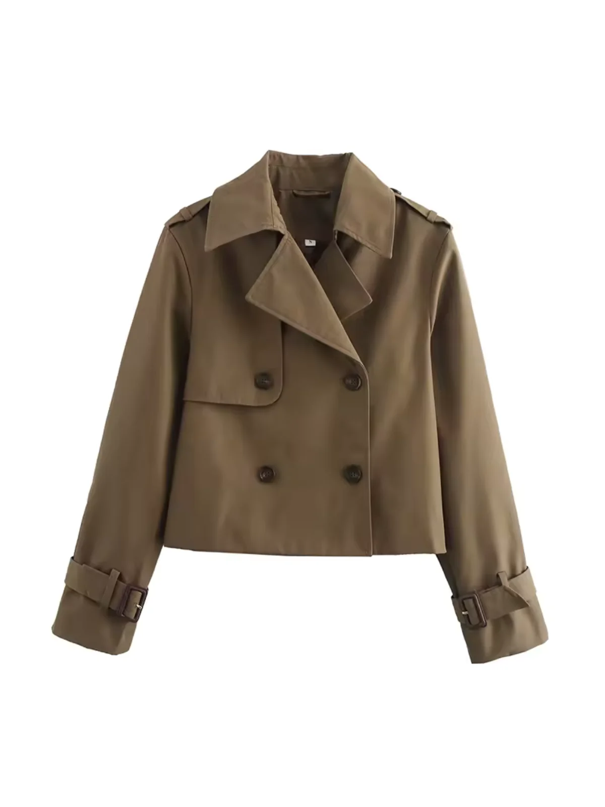 Women’s Cropped Double-Breasted Trench Jacket