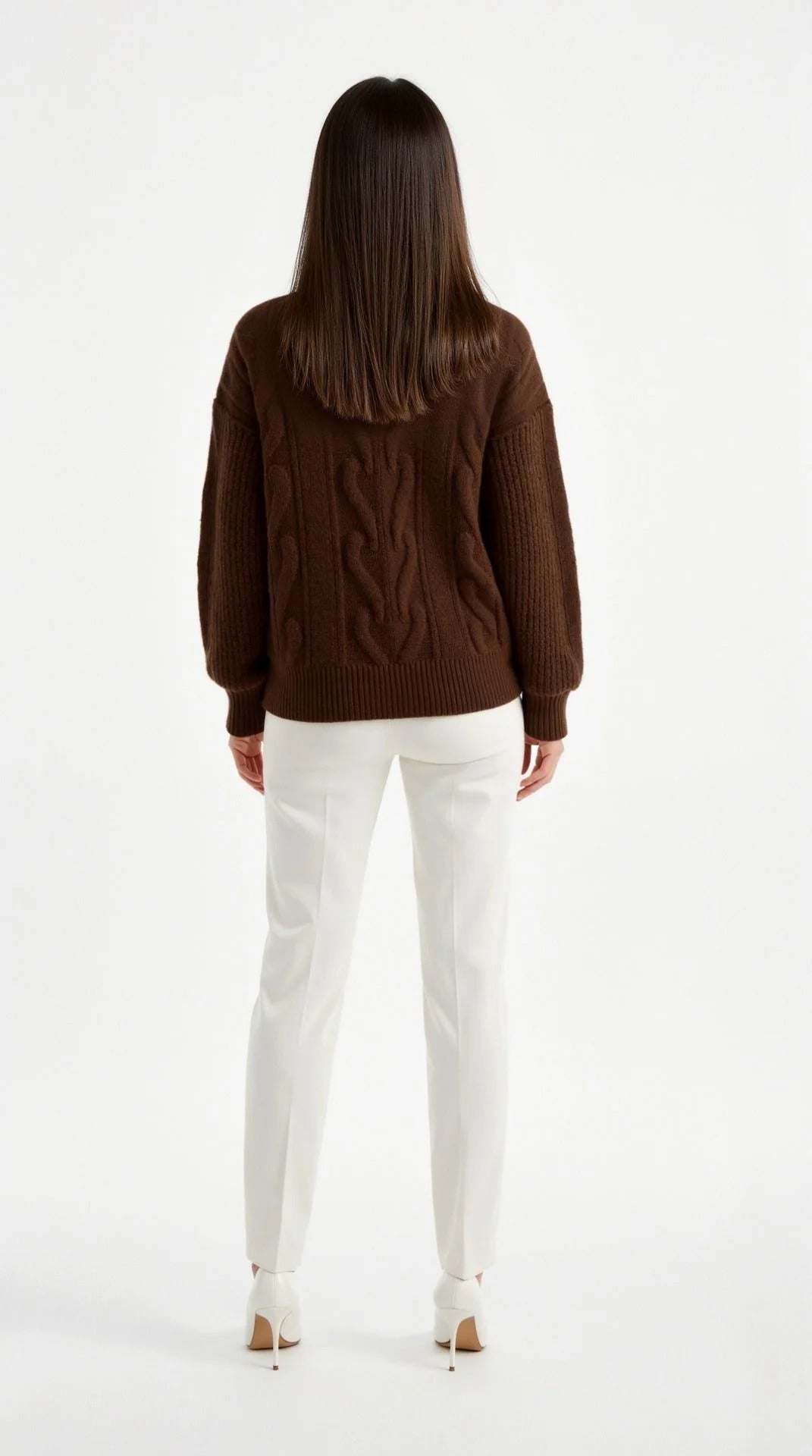 Women’s Janet Oversized Cable Knit Cardigan - Classic Button-Down Layer