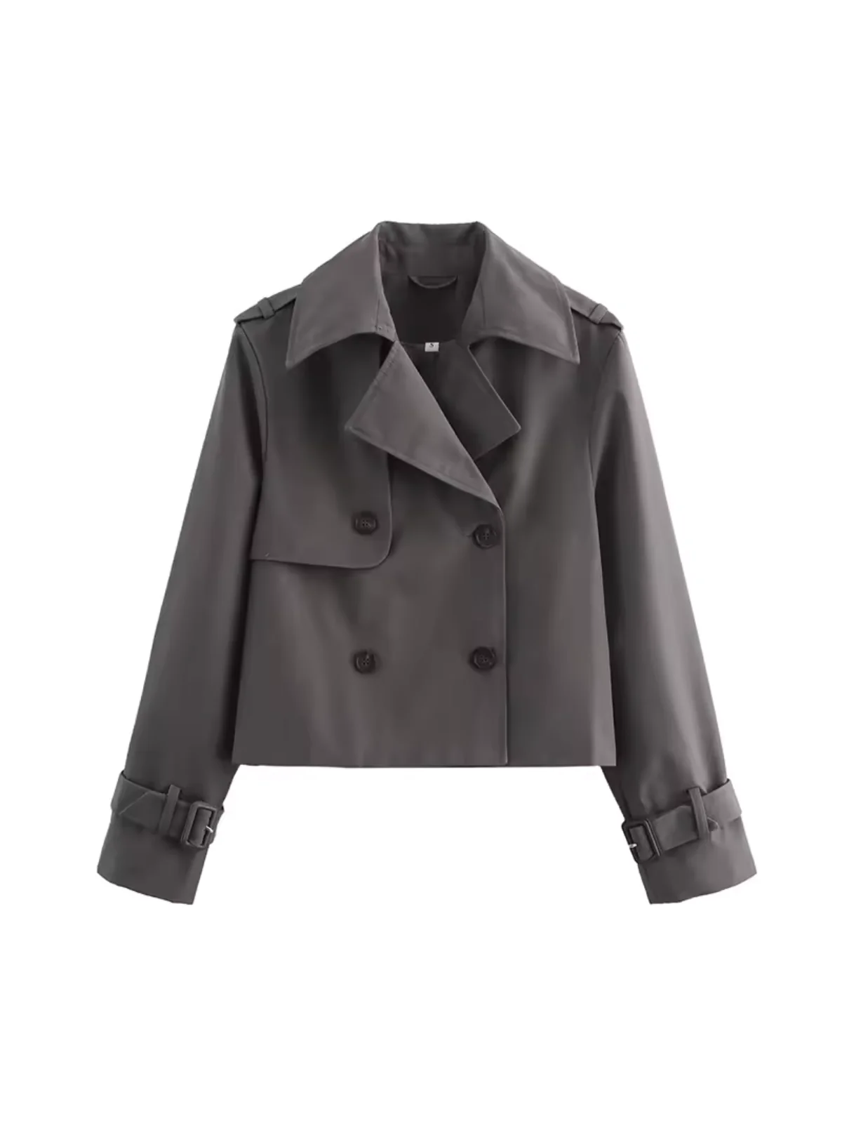 Women’s Cropped Double-Breasted Trench Jacket