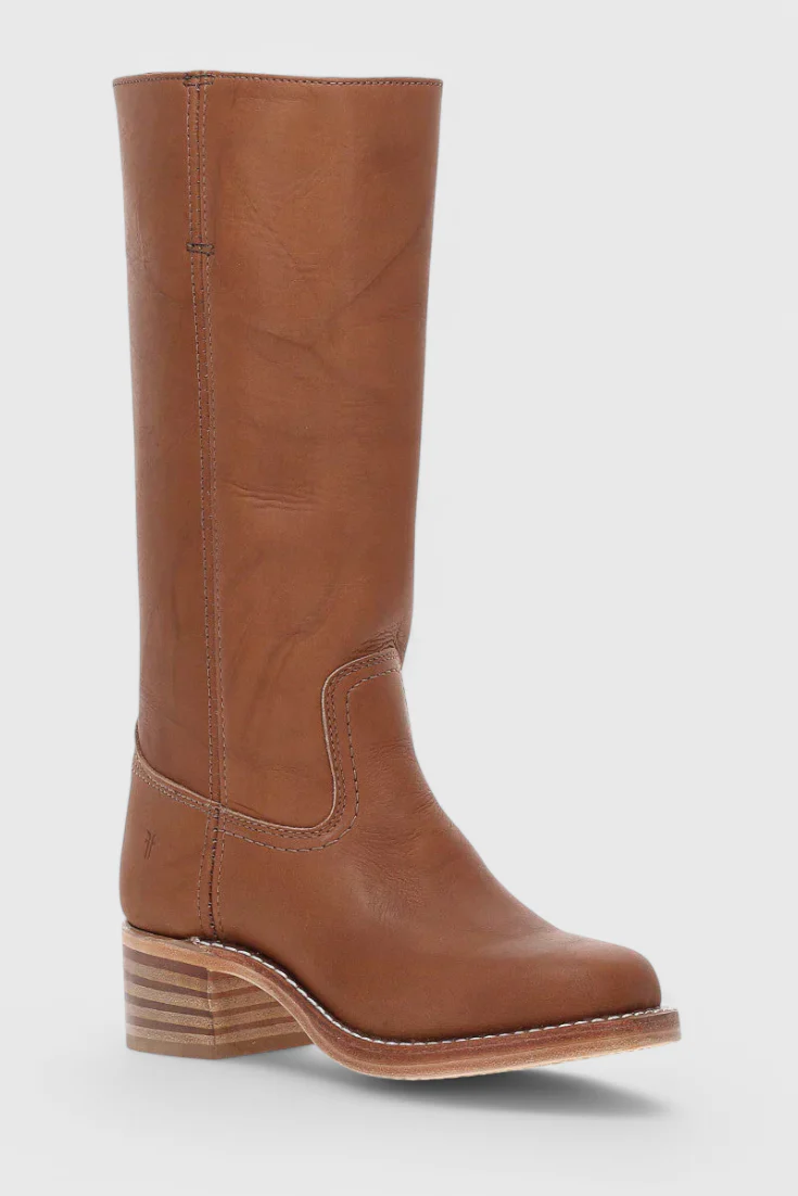 Women’s Stacked-Heel Knee-High Boots - Classic Western-Inspired Look