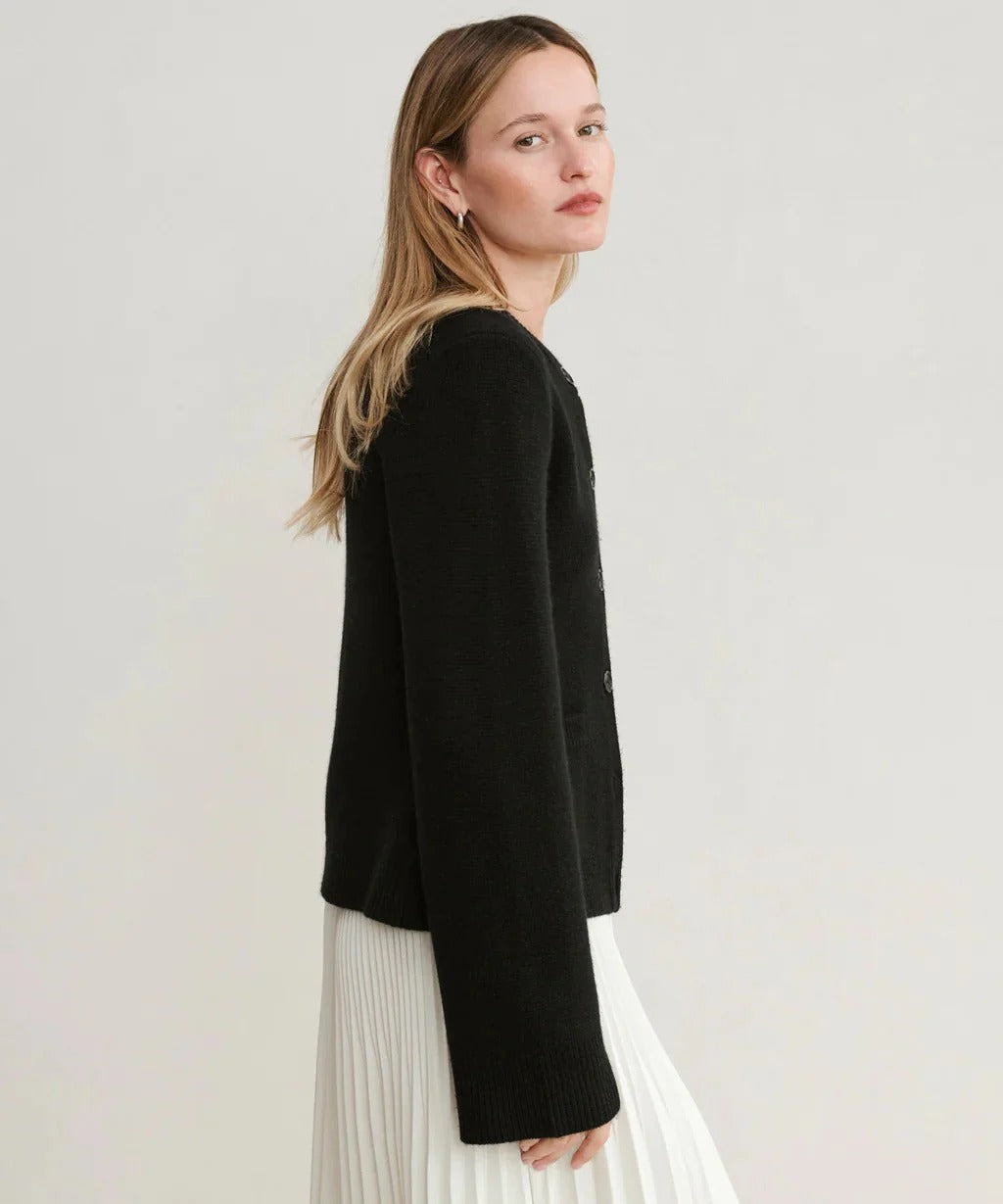 Women’s Button-Up Cardigan - Knit Sweater with Pockets