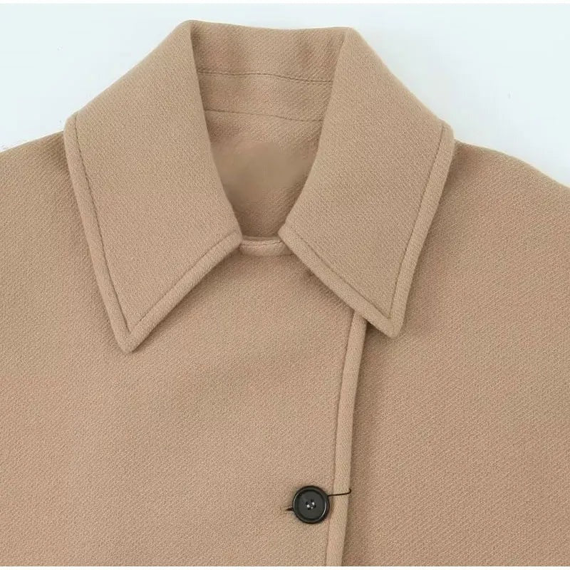 Women’s Oversized Peacoat - Double Breasted Button Front Jacket