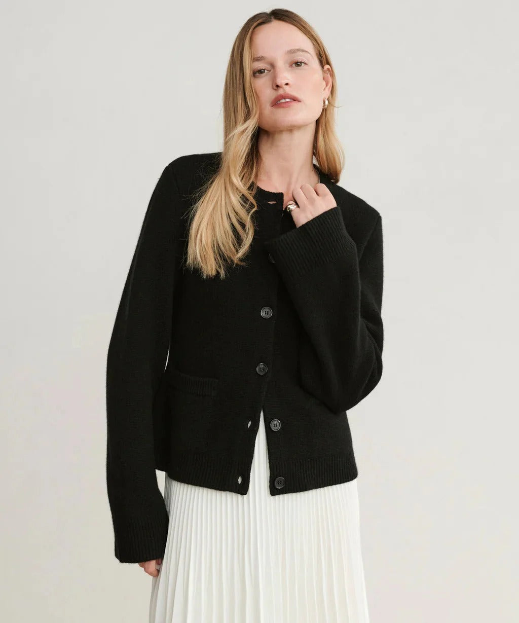 Women’s Button-Up Cardigan - Knit Sweater with Pockets