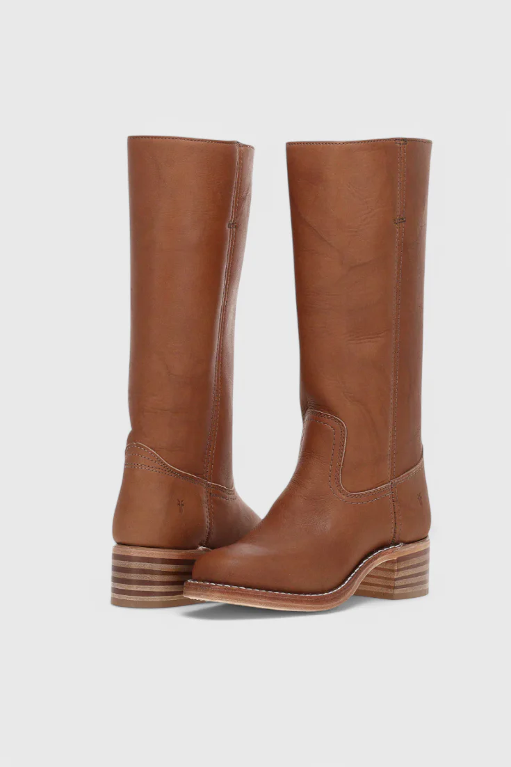 Women’s Stacked-Heel Knee-High Boots - Classic Western-Inspired Look