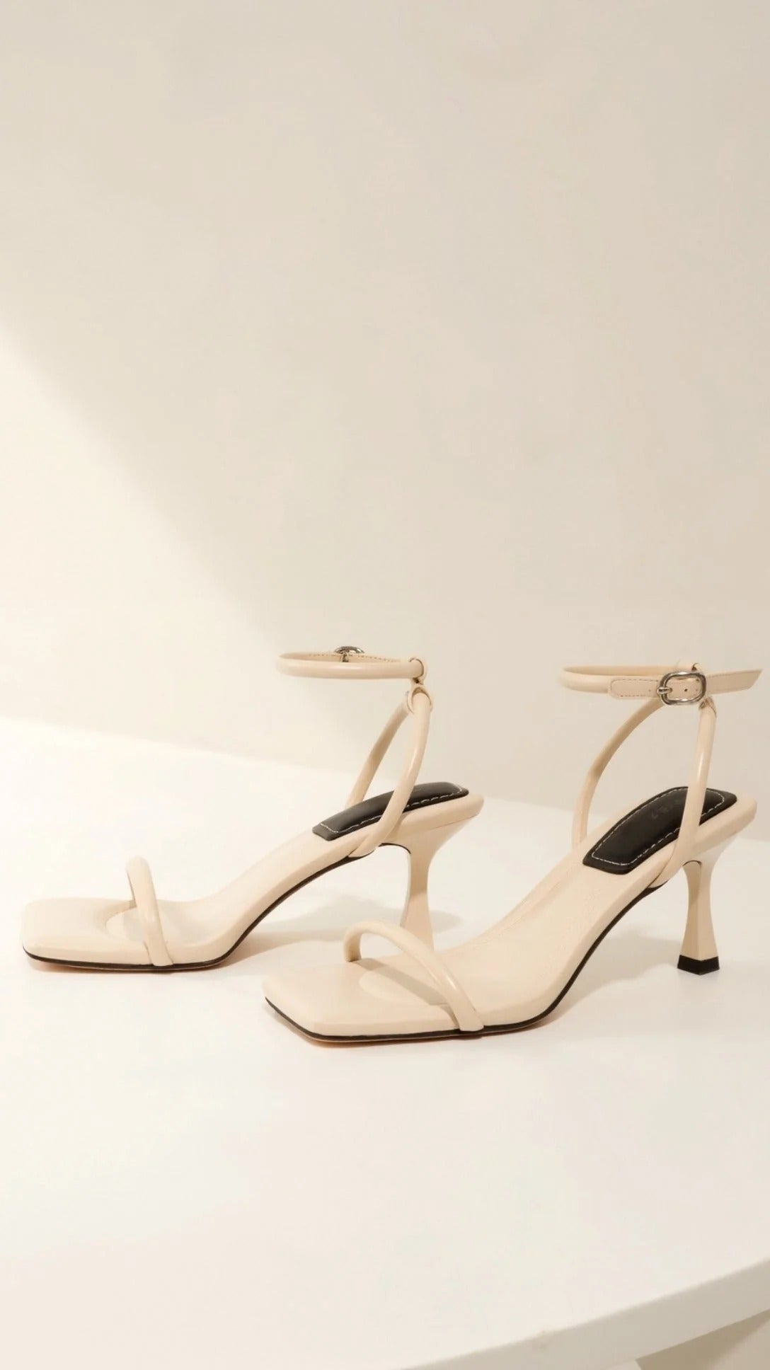 Women’s Metallic Strappy Heeled Sandals - Elegant Square Toe Shoes