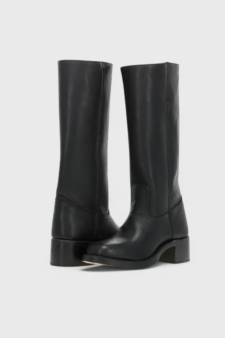 Women’s Stacked-Heel Knee-High Boots - Classic Western-Inspired Look