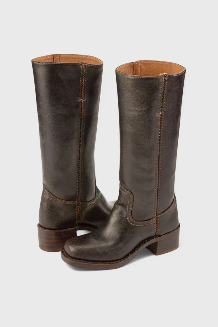Women’s Stacked-Heel Knee-High Boots - Classic Western-Inspired Look