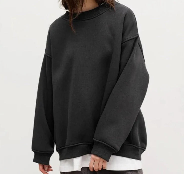 Women’s Oversized Casual Sweatshirt - Relaxed Long Sleeve Pullover