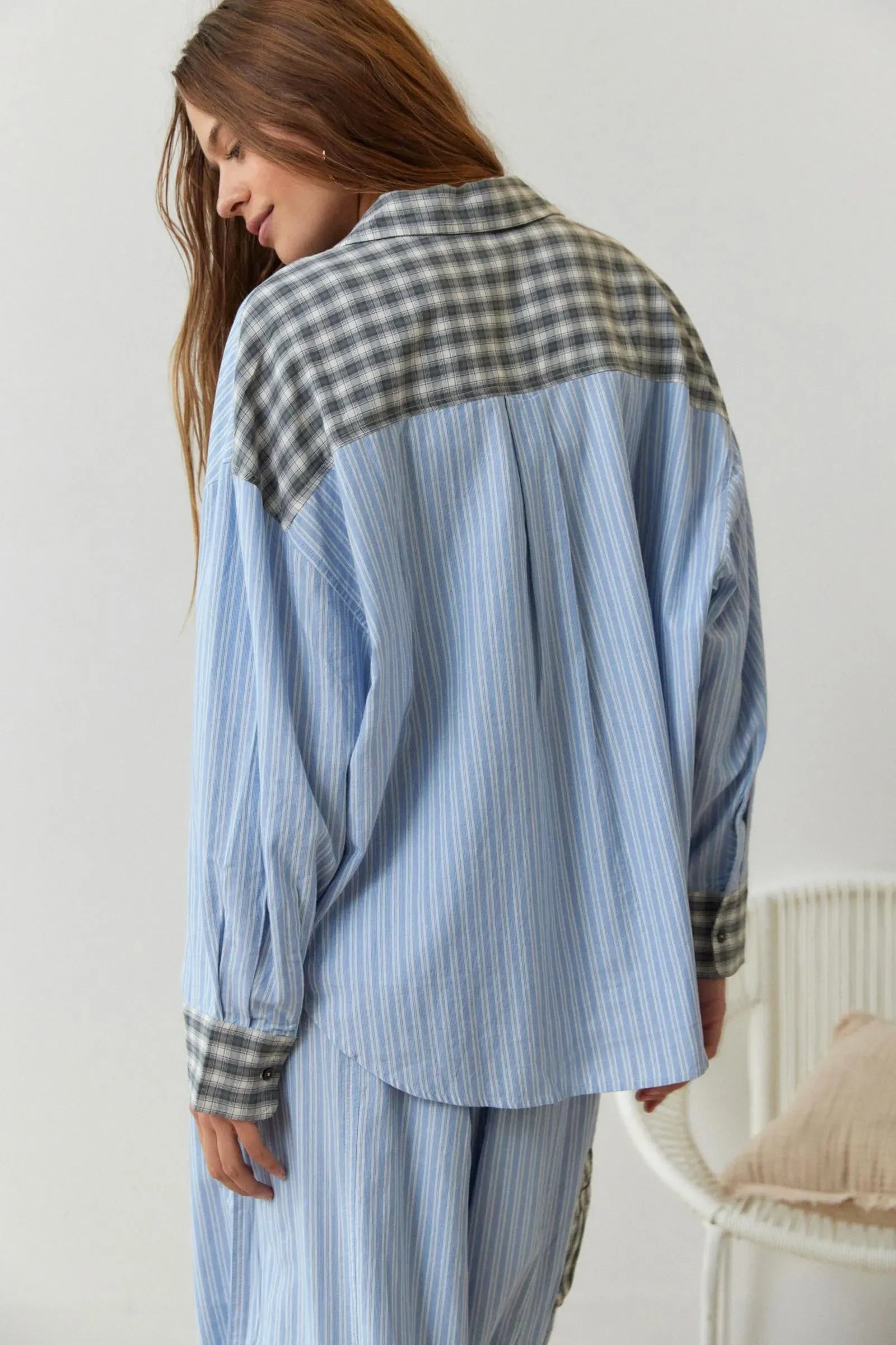 Women’s Striped Pajama Set - Relaxed Fit Button-Up Sleepwear