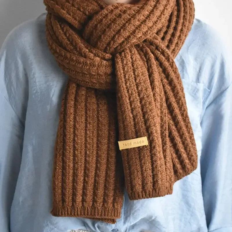 Women’s Ribbed Knit Scarf – Oversized Winter Wrap