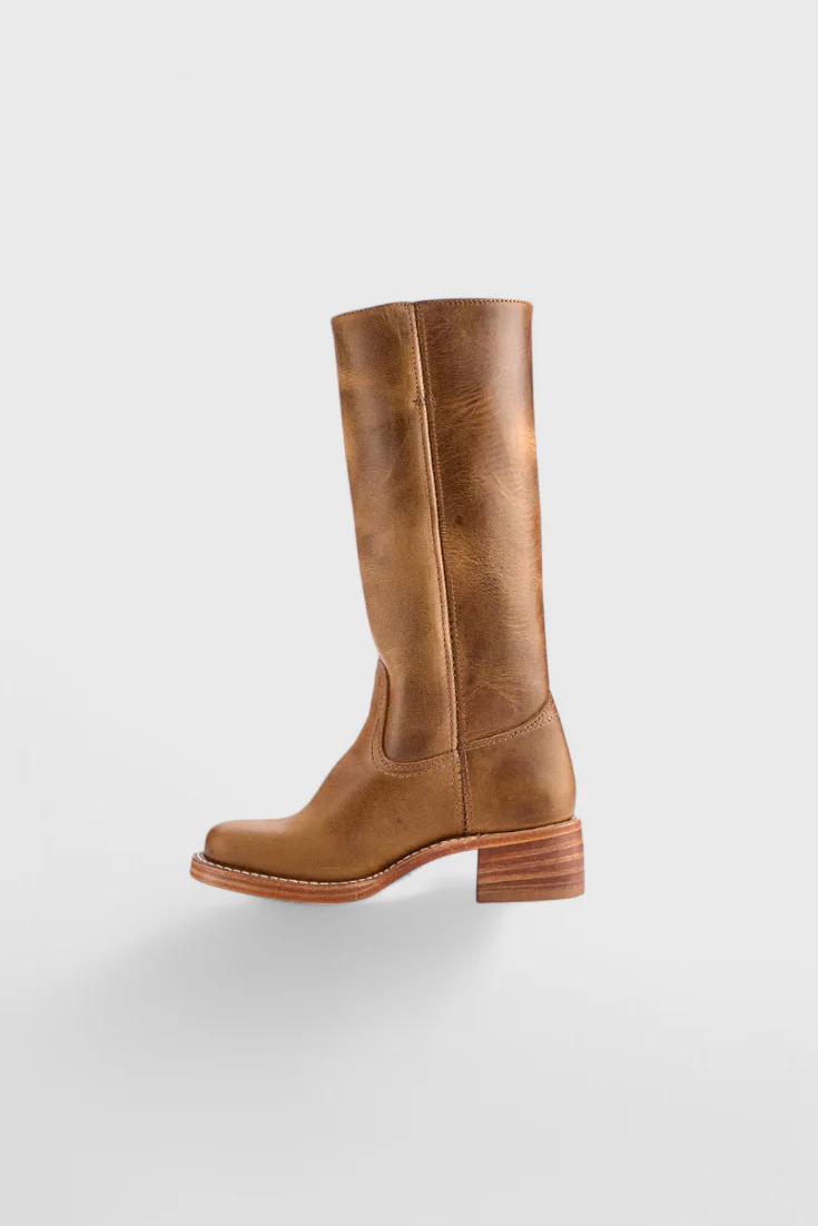 Women’s Stacked-Heel Knee-High Boots - Classic Western-Inspired Look