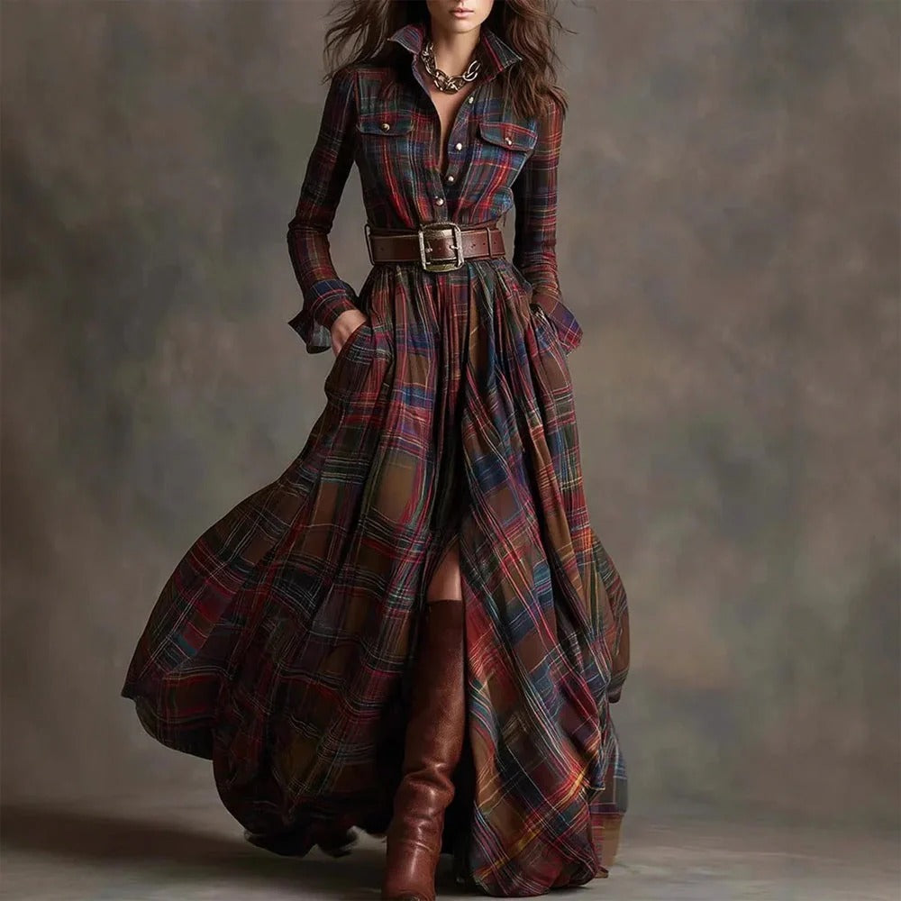 Women’s Highland Heritage Plaid Maxi Shirt Dress