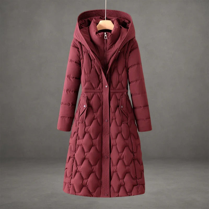 Women’s Avalon Quilted Longline Hooded Coat - Elegant Winter Outerwear