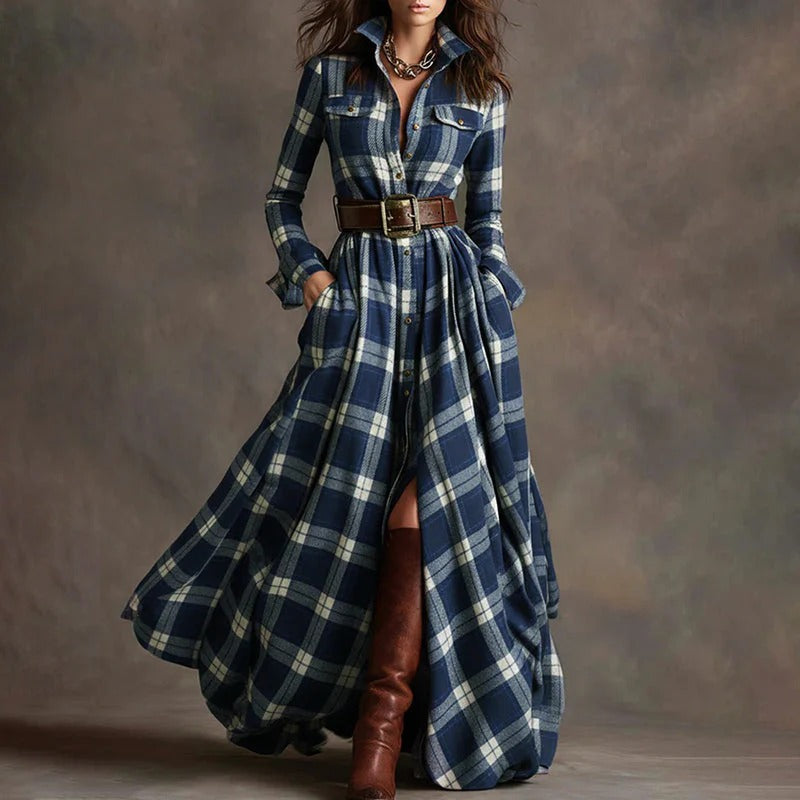 Women’s Highland Heritage Plaid Maxi Shirt Dress