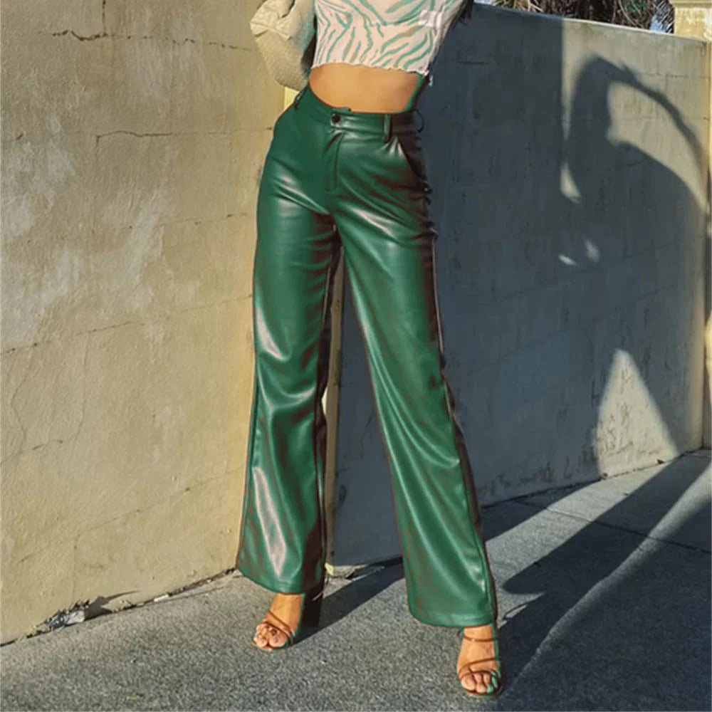 Women’s High-Waist Straight Leg Trousers - Chic Evening Pants