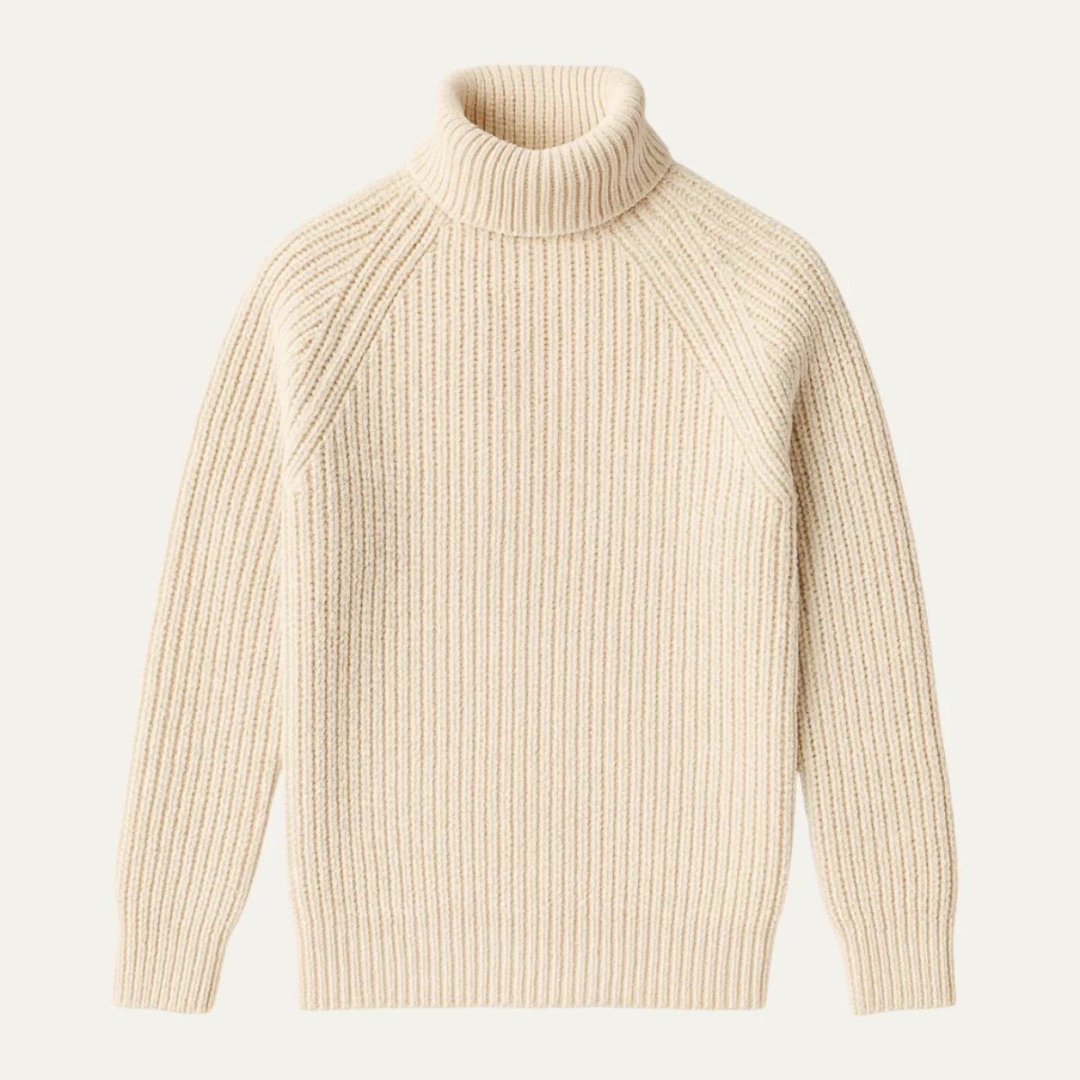 Men’s Chunky Ribbed Turtleneck Sweater - Classic Winter Knitwear