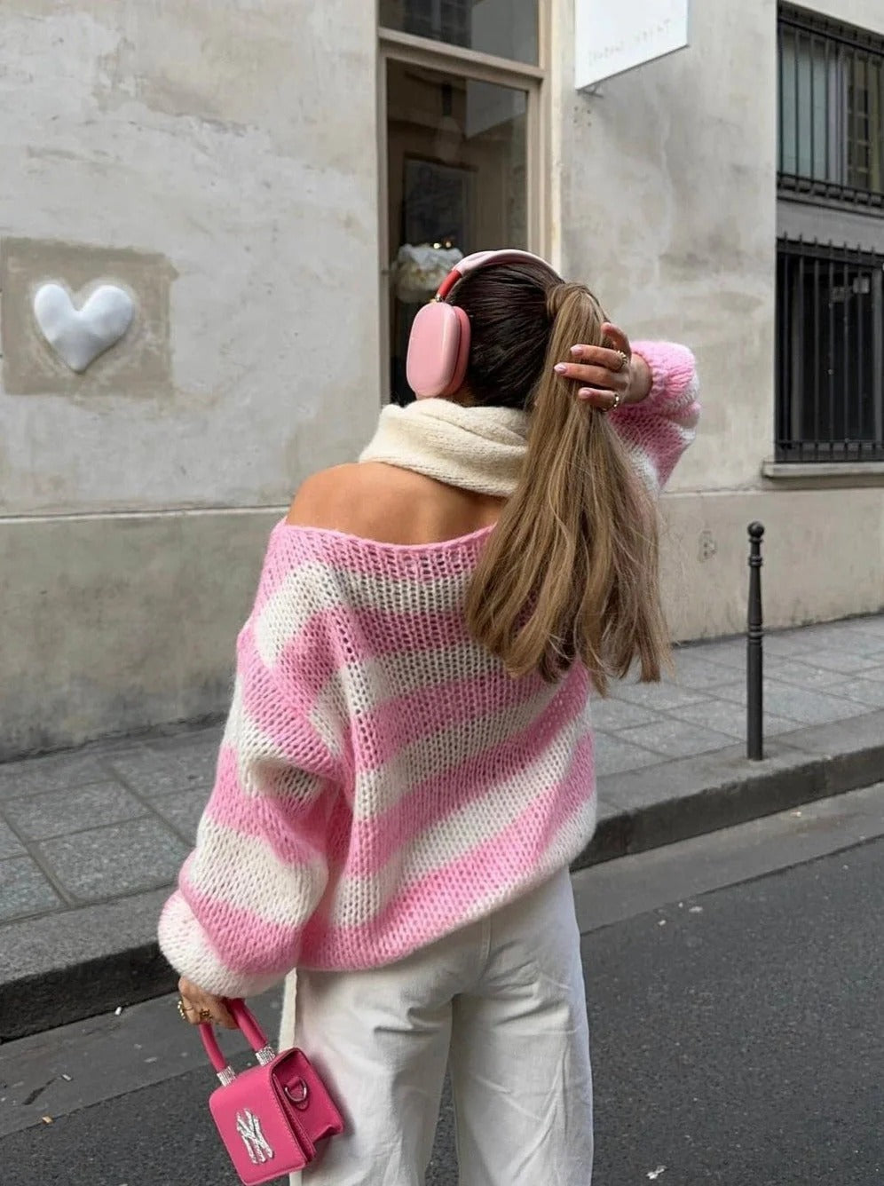 Women’s Striped Knit Sweater – Casual Pullover Stripes