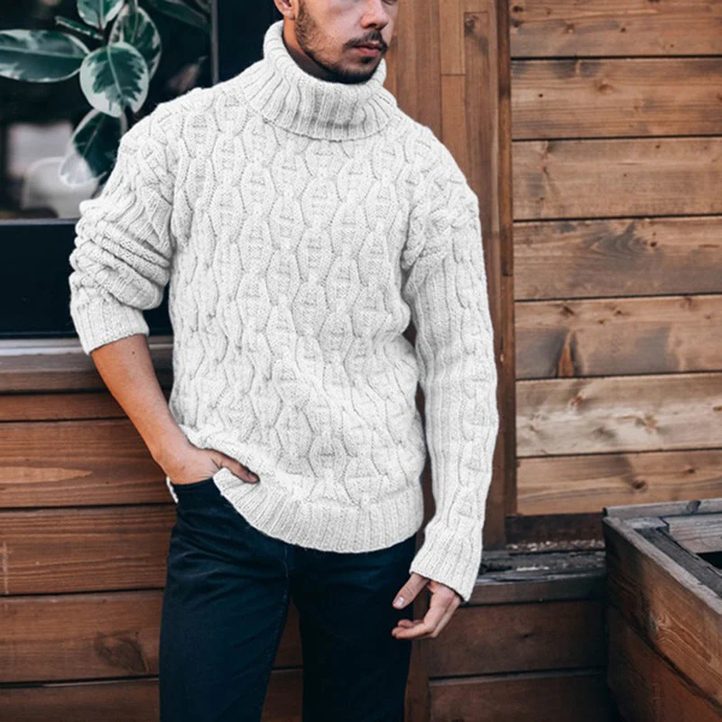 Men’s Alpine Cable-Knit Turtleneck Sweater