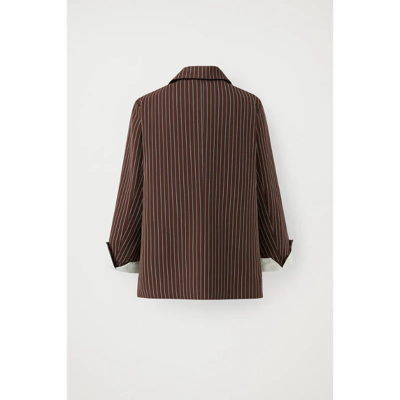 Women’s Tailored Pinstripe Blazer - Classic Two-Button Jacket