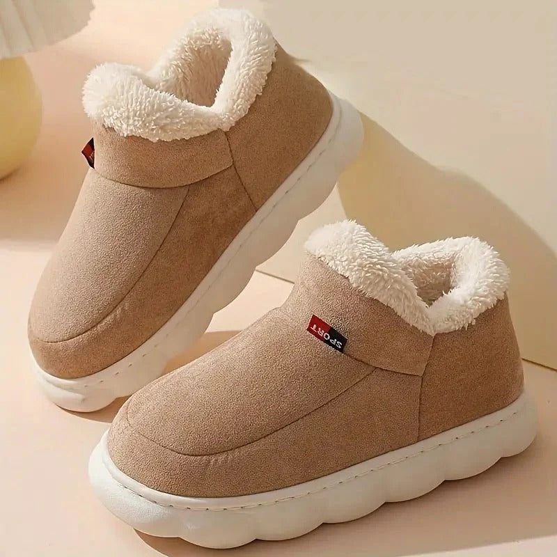 Women’s Cozy Fleece-Lined Slip-On Winter Shoes - Lightweight Warm Indoor/Outdoor