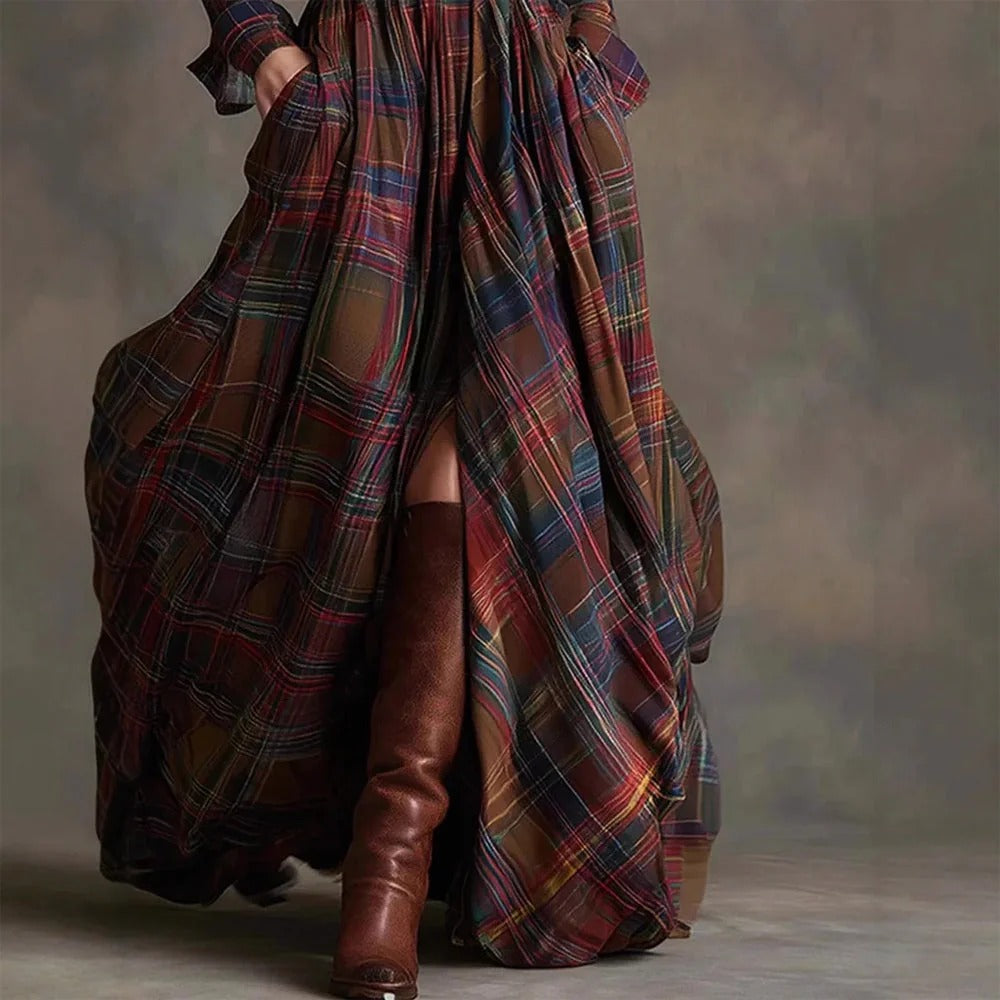 Women’s Highland Heritage Plaid Maxi Shirt Dress