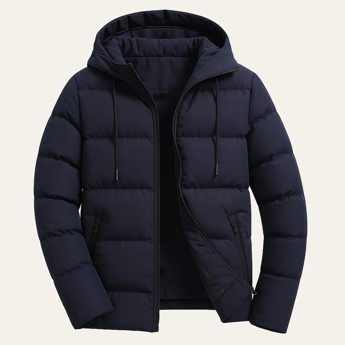 Men’s Hooded Puffer Jacket - Modern Quilted Outerwear