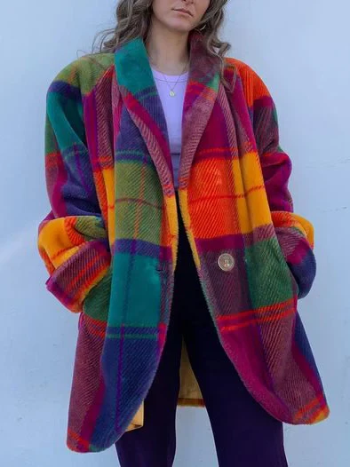 Women’s Marlowe Vibrant Check Oversized Coat