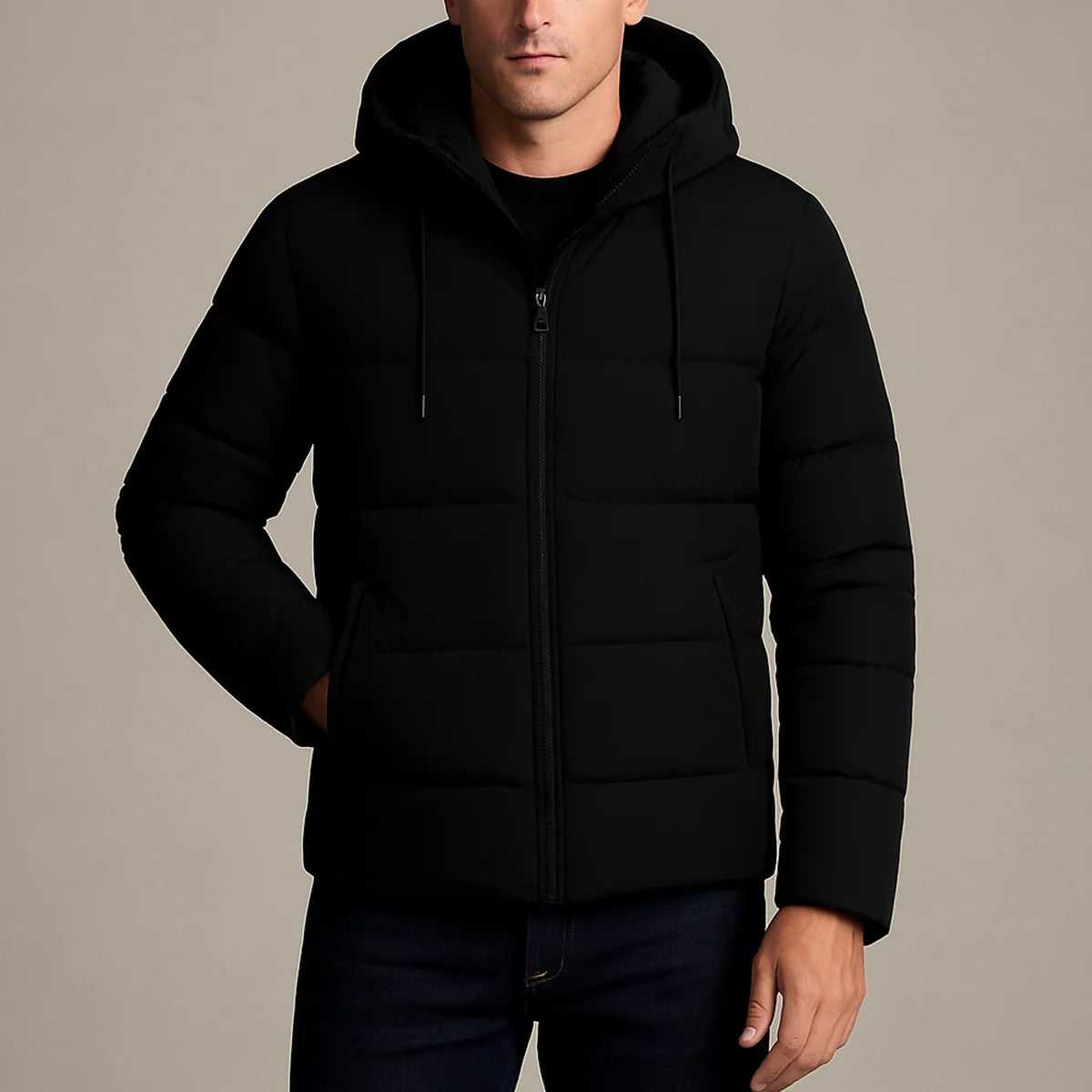 Men’s Hooded Puffer Jacket - Modern Quilted Outerwear