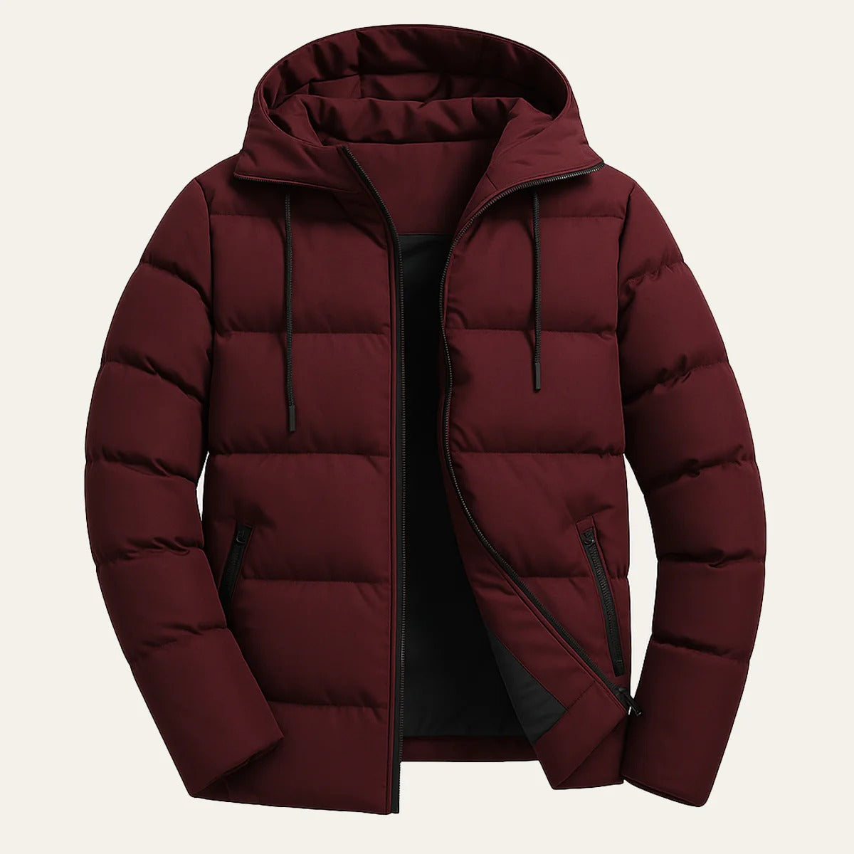 Men’s Hooded Puffer Jacket - Modern Quilted Outerwear