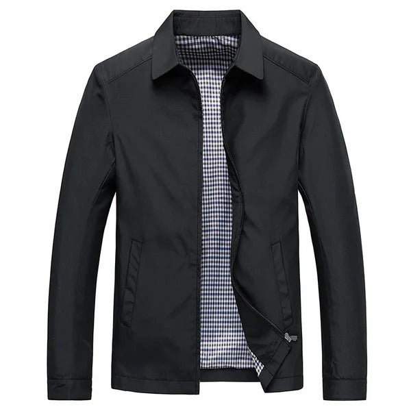 Men’s Kingsley Minimalist Zip-Front Jacket - Lightweight Smart Casual
