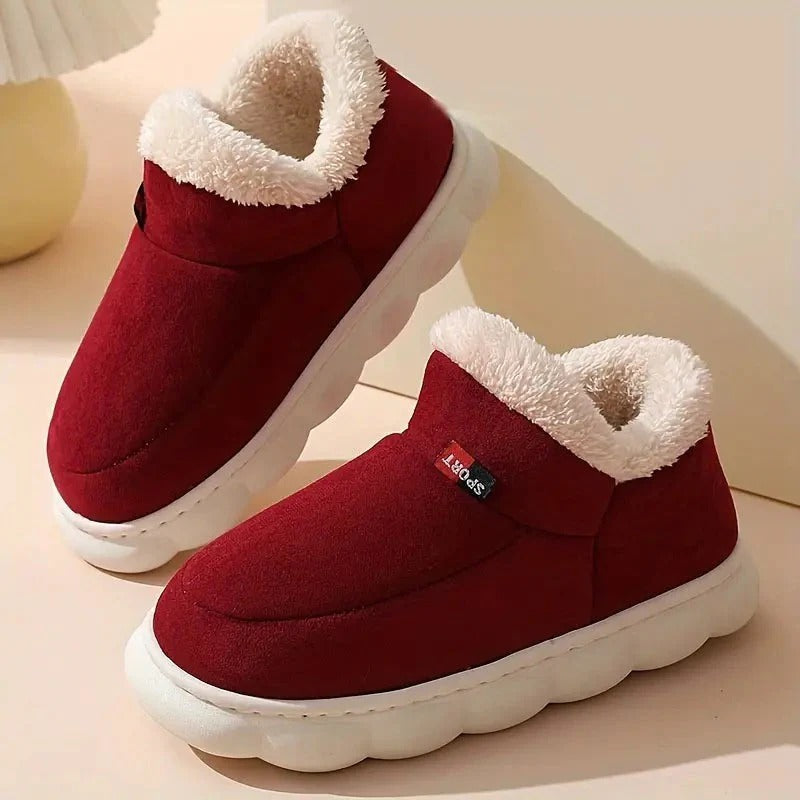 Women’s Cozy Fleece-Lined Slip-On Winter Shoes - Lightweight Warm Indoor/Outdoor