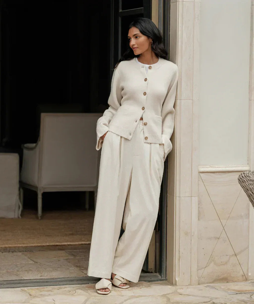 Women’s Button-Up Cardigan - Knit Sweater with Pockets