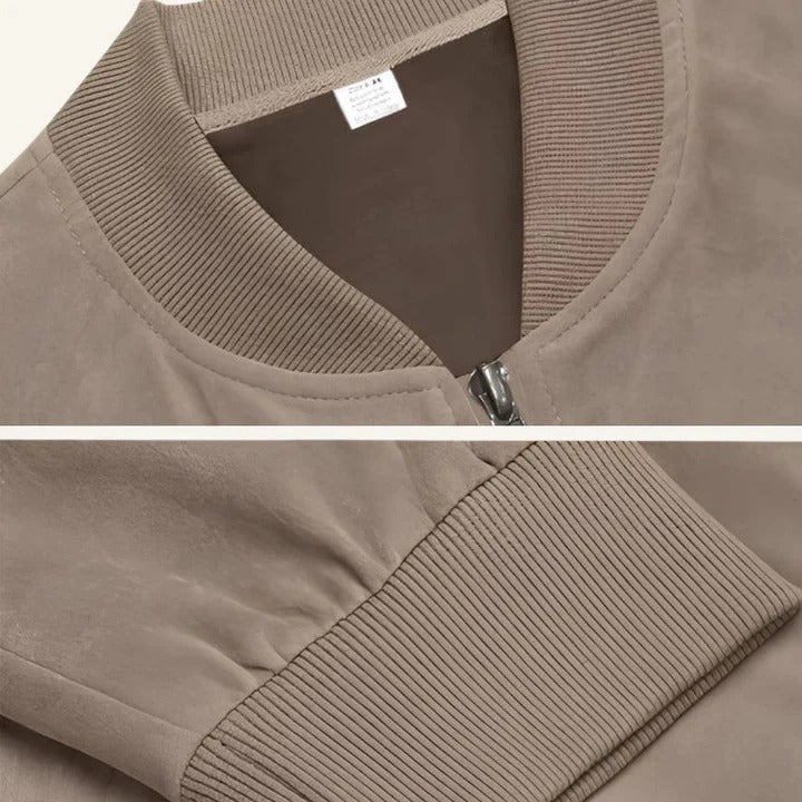 Men’s Suede Zip Jacket – Minimalist Casual Outerwear