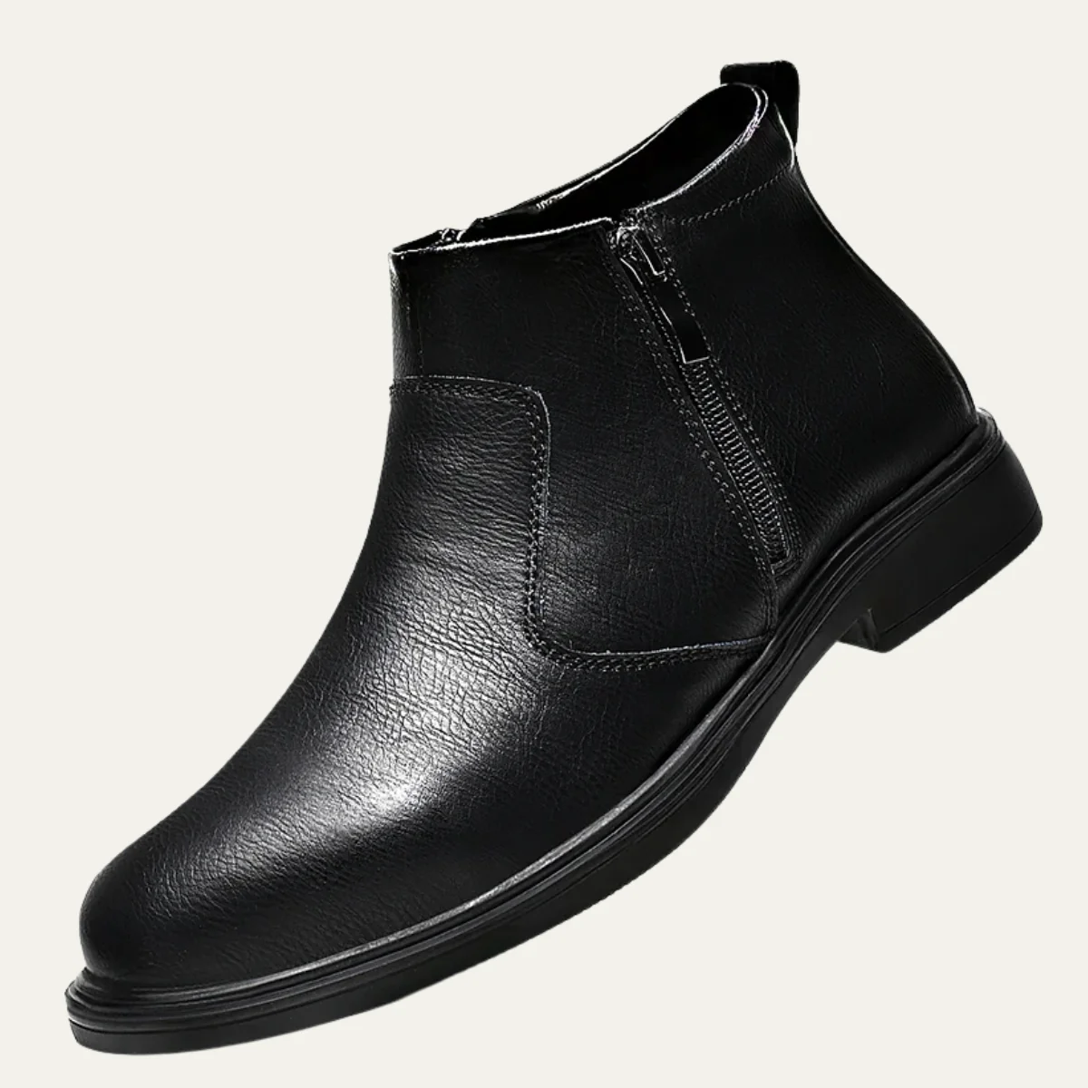 Men’s Zip-Up Ankle Boot - Modern Polished Design