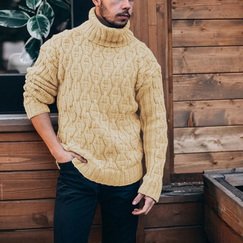Men’s Alpine Cable-Knit Turtleneck Sweater