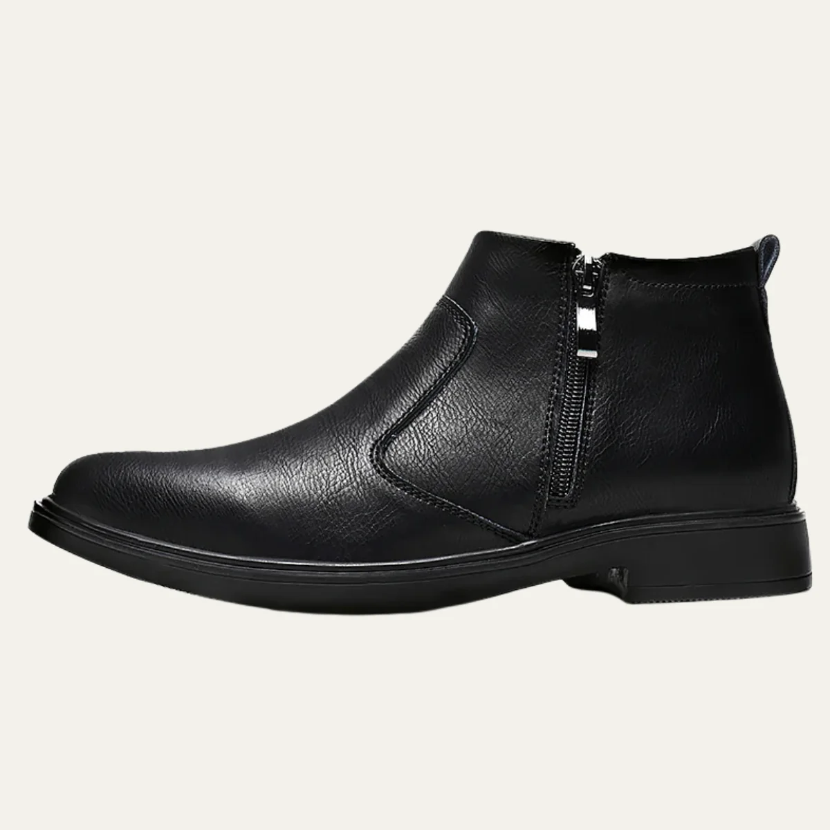 Men’s Zip-Up Ankle Boot - Modern Polished Design