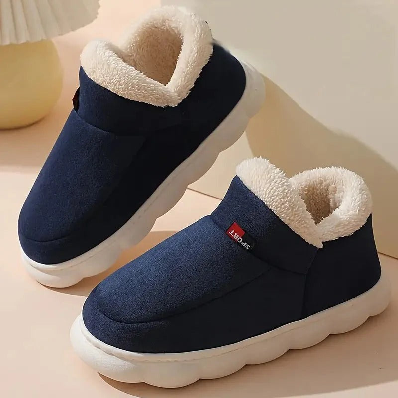 Women’s Cozy Fleece-Lined Slip-On Winter Shoes - Lightweight Warm Indoor/Outdoor