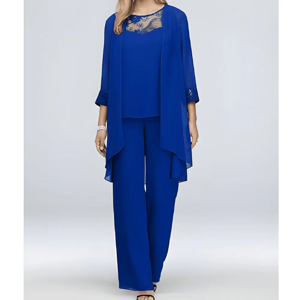 Women’s Elegant Three-Piece Evening Pant Set